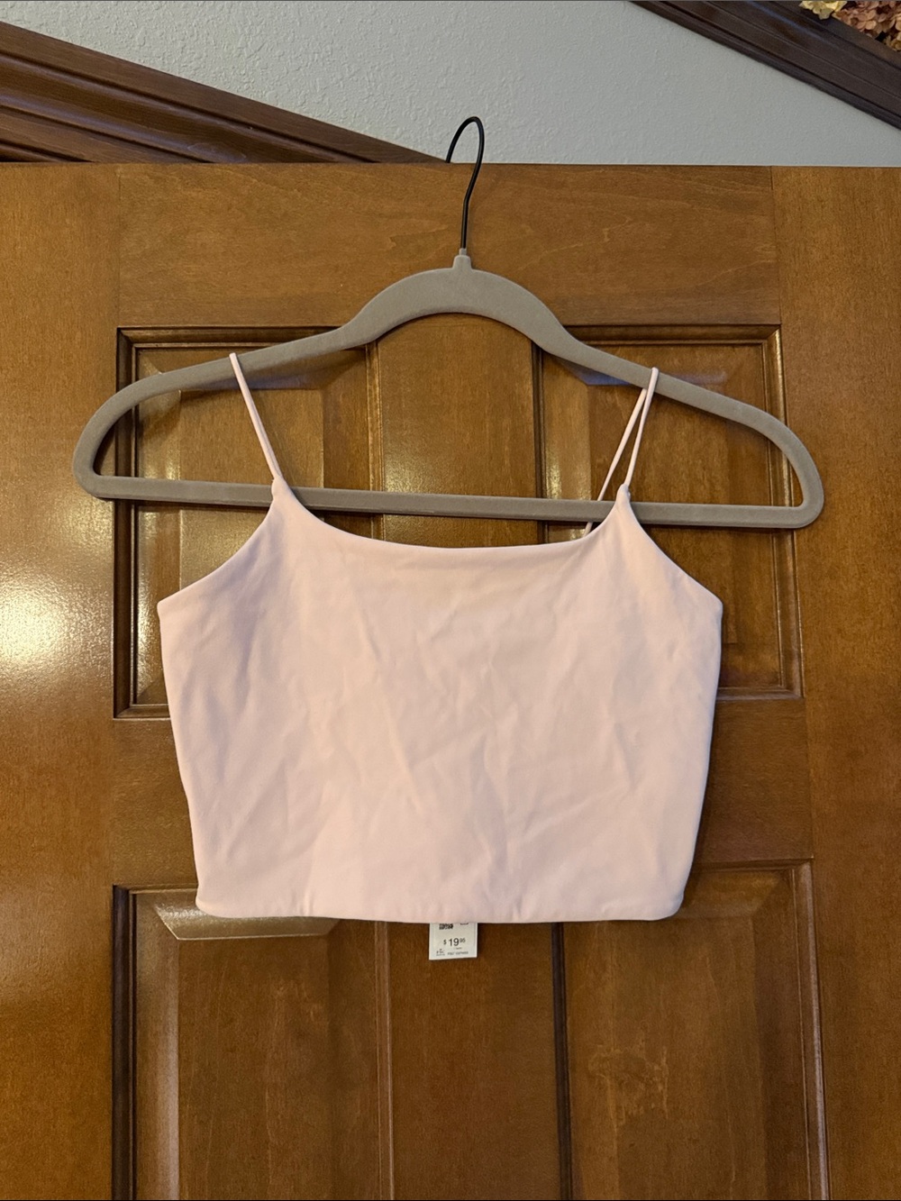 Garage Light Pink Spaghetti Strap Crop Cami